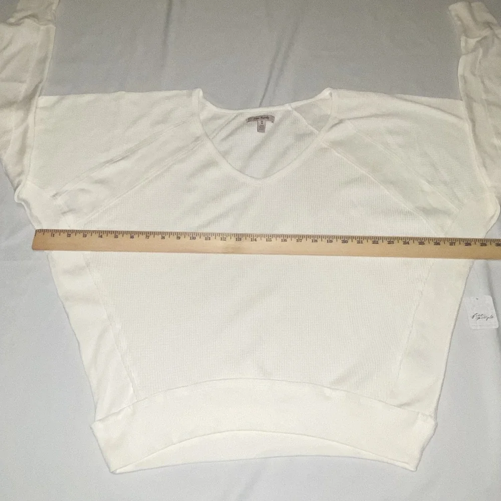 Free People Oversized Sweater Womens Medium Long Sleeve Pullover White Knit NWT‎